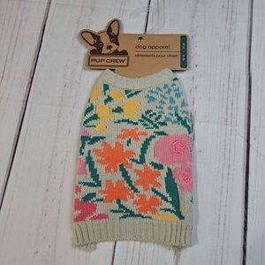 Pup Crew Floral Dog Sweater SIZE XS